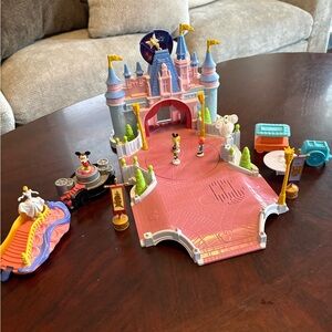 Disney Pink and Blue Princess Castle Playset with Figures collectible